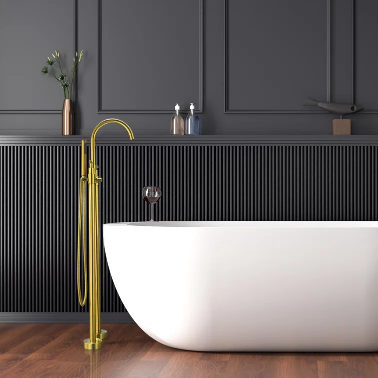 Gnosall 2 Handle Floor Roman Tub Faucet with Diverter