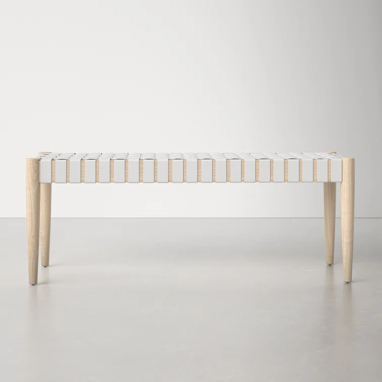 Orin 47" Woven Leather Bench