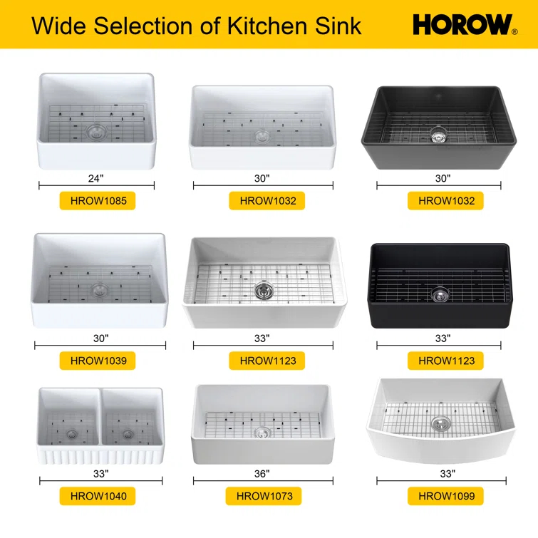 Hadley 33" L x 18" W Fireclay Farmhouse Kitchen Sink with Sink Grid & Basket Strainer