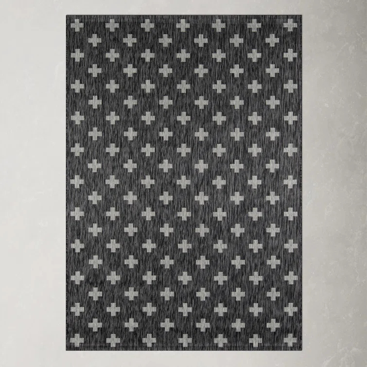 Umbria Black Indoor/Outdoor Rug