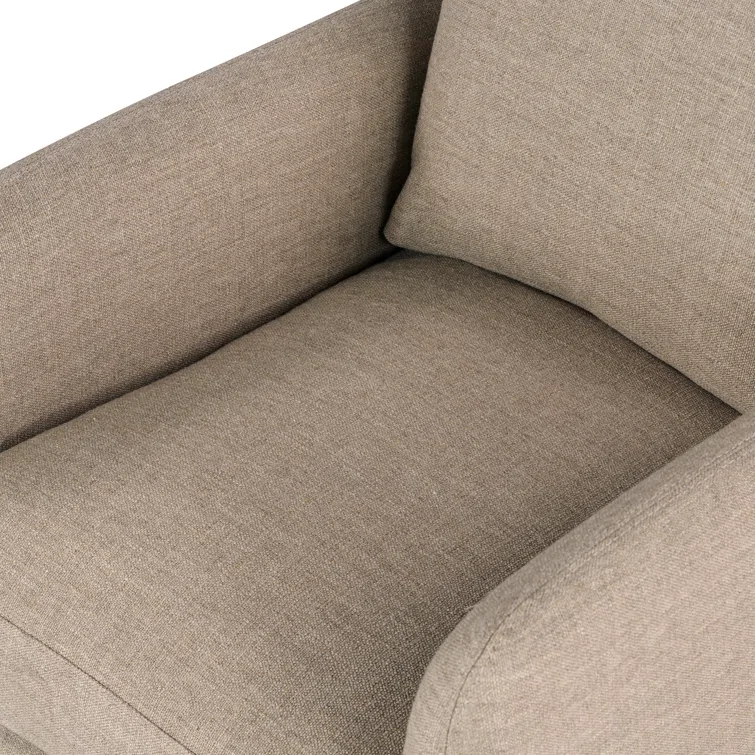 Alcala Taupe Glove Leather Swivel Accent Chair