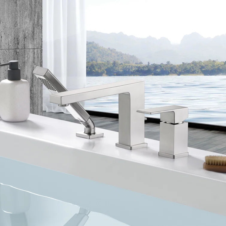 Ultra Faucets Rift 1 Handle Bathroom Roman Tub Faucet UF65843