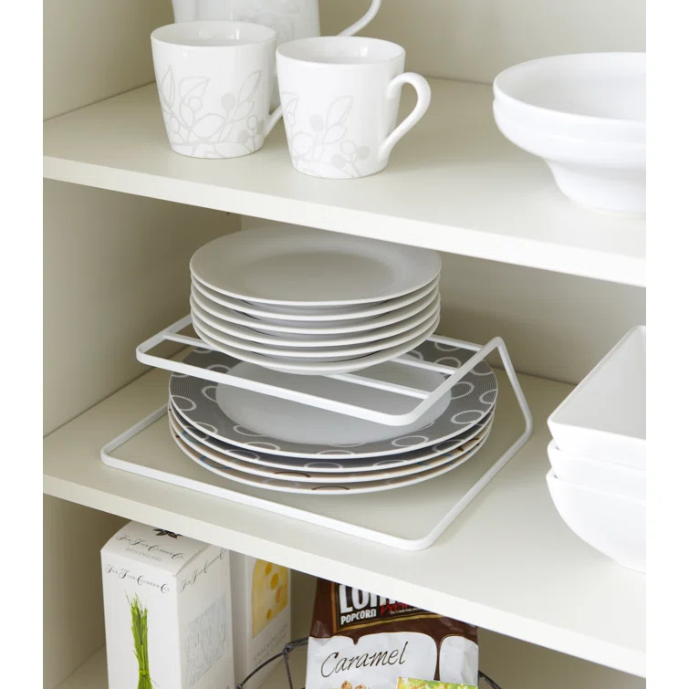 Yamazaki Home Dish Riser - Shelf Organizer & Storage For Kitchen Cabinets, Steel