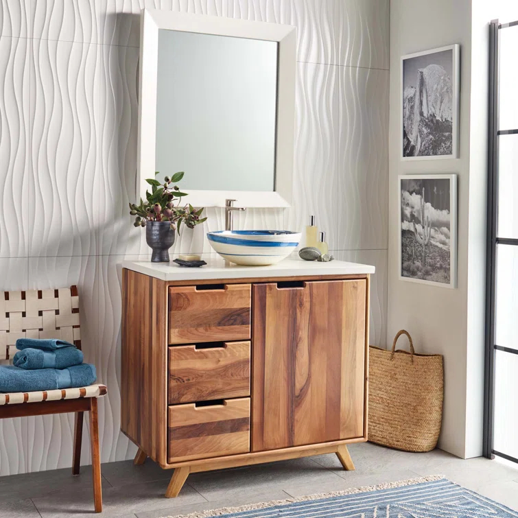 Topanga 36" Single Bathroom Vanity Base Only in Walnut