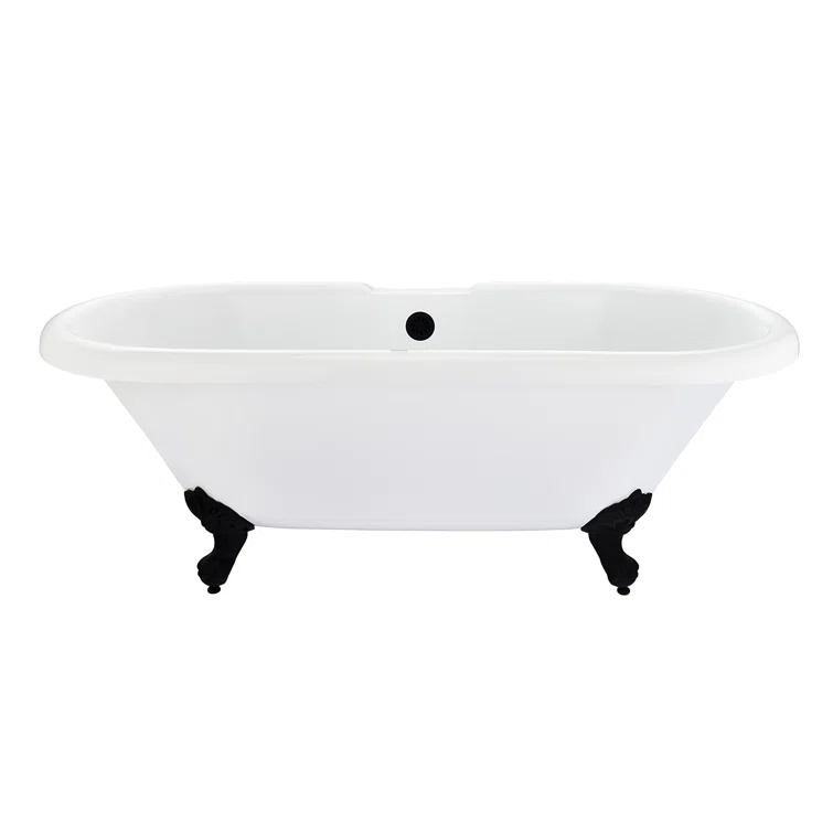 Altair 52167-BAT-GR-BB Kerta 66.9'' x 29.1'' Freestanding Soaking Acrylic Bathtub