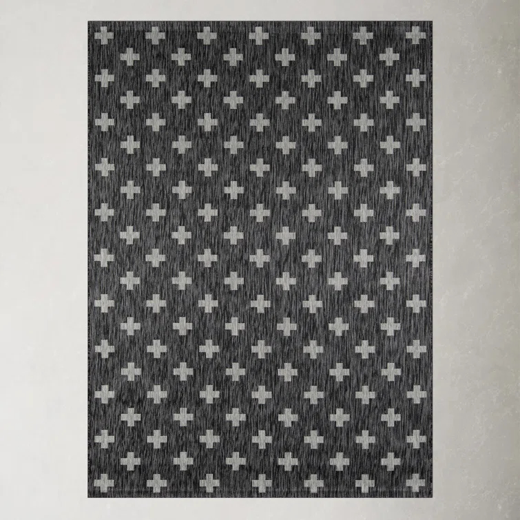Umbria Black Indoor/Outdoor Rug