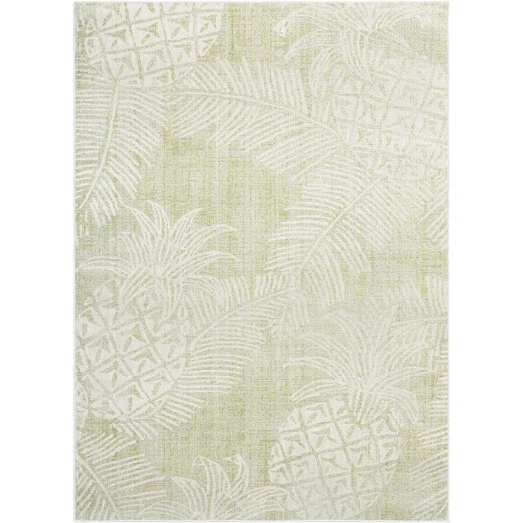 Tommy Bahama Malibu Pineapple Coastal Indoor/Outdoor Area Rug, Green/Ivory