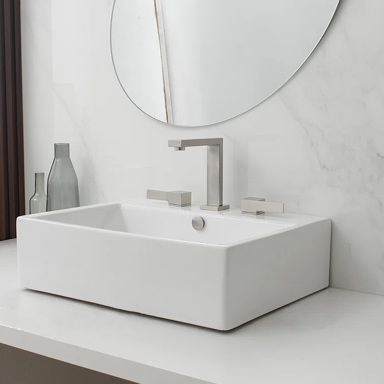 Widespread Single-handle Bathroom Faucet with Drain Assembly