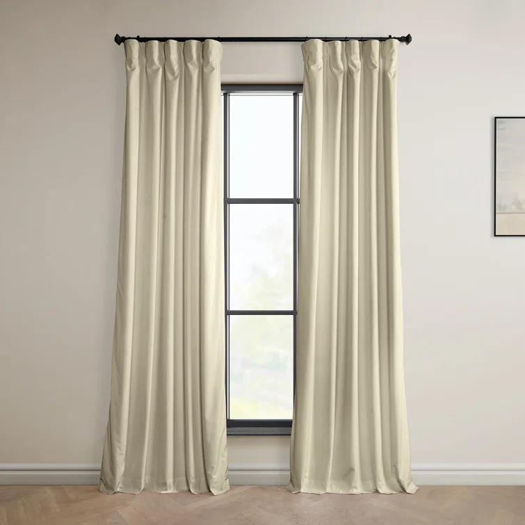 Loria Plush Velvet 100% Blackout Curtains For Bedroom, Living Room - Single Panel
