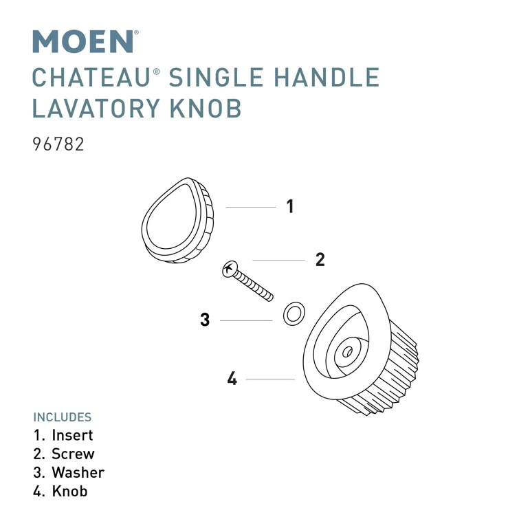 Moen 96782 Chateau Knob Handle Kit for Single Handle Bathroom Sink Faucet