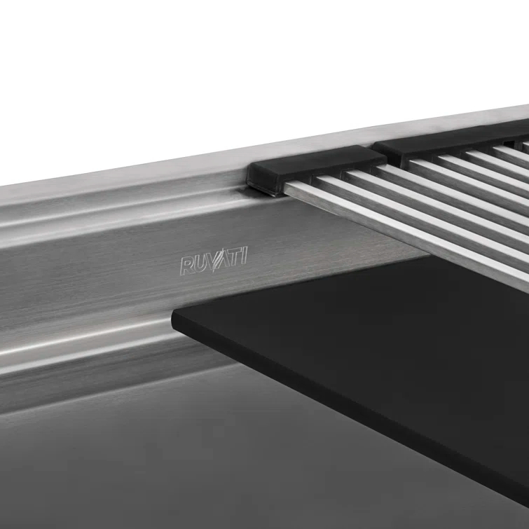 Ruvati 45-inch Workstation Two-Tiered Ledge Kitchen Sink Undermount 16 Gauge Stainless Steel