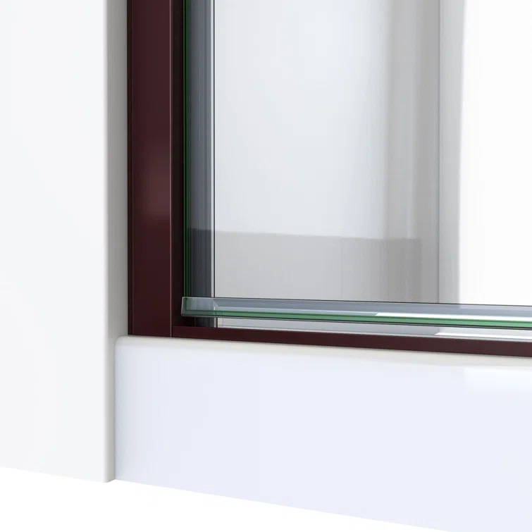 25" - 24" W x 72.62" H Pivot Semi-Frameless Shower Door