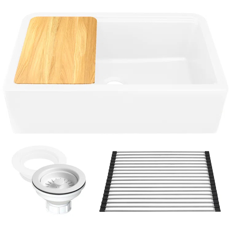 Rockport 32.75'' L Farmhouse / Apron Single Bowl Granite Kitchen Sink