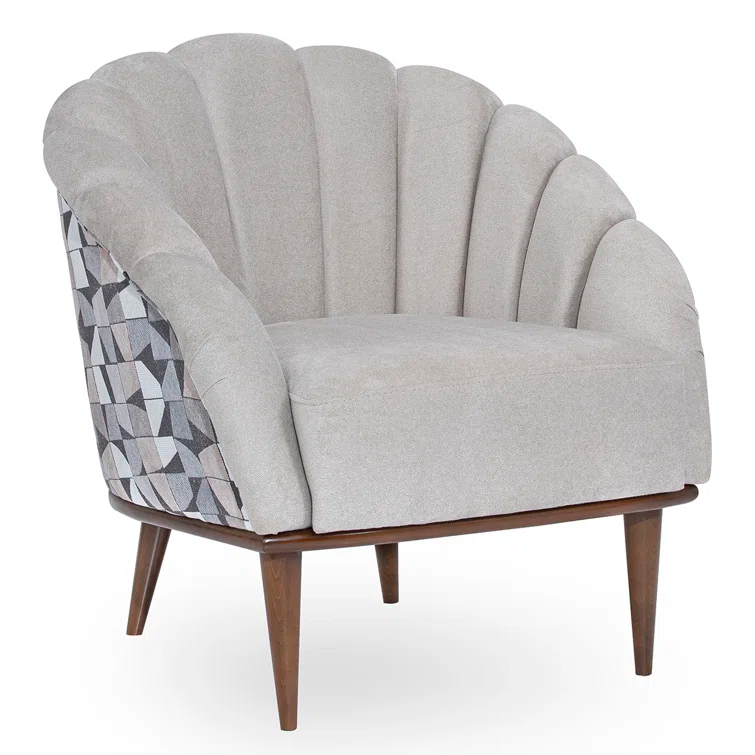 Balboa Chenille Accent Chair - Gray/Warm Walnut