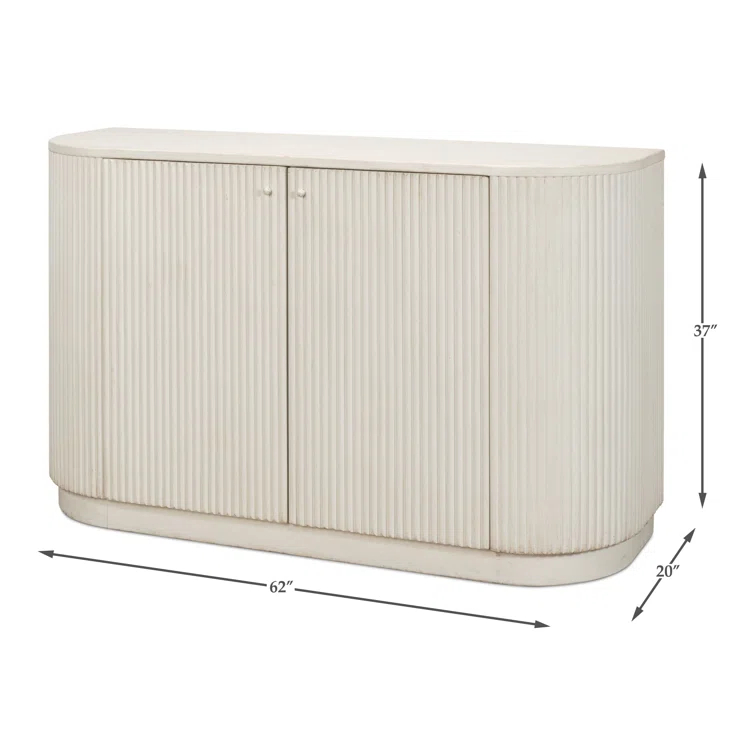 Sage Serenity Pine Demilune with Ribbed Exterior and Dual Storage