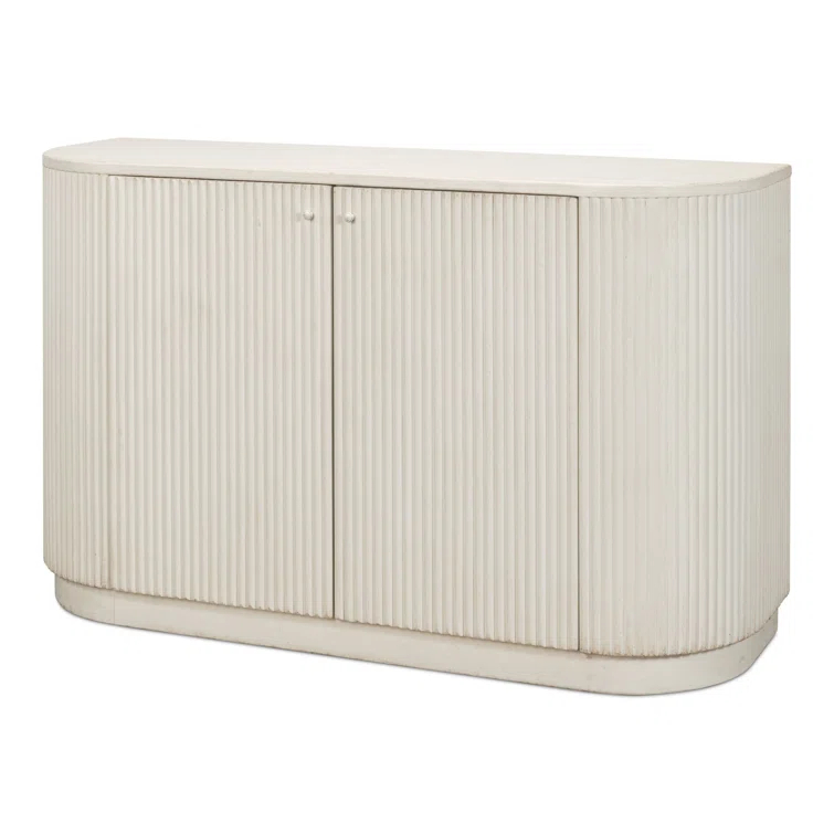 Sage Serenity Pine Demilune with Ribbed Exterior and Dual Storage