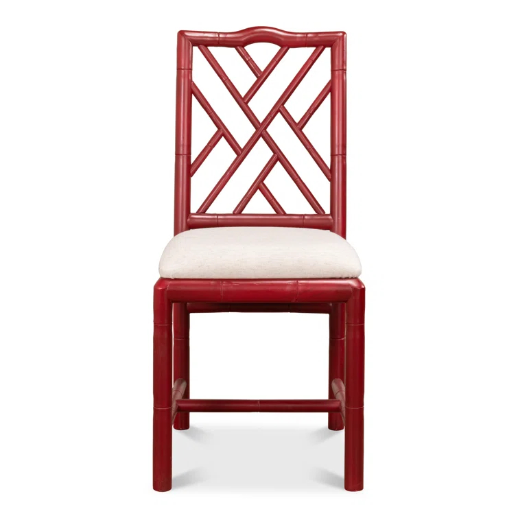 Red Birch Faux Bamboo Cross Back Side Chair