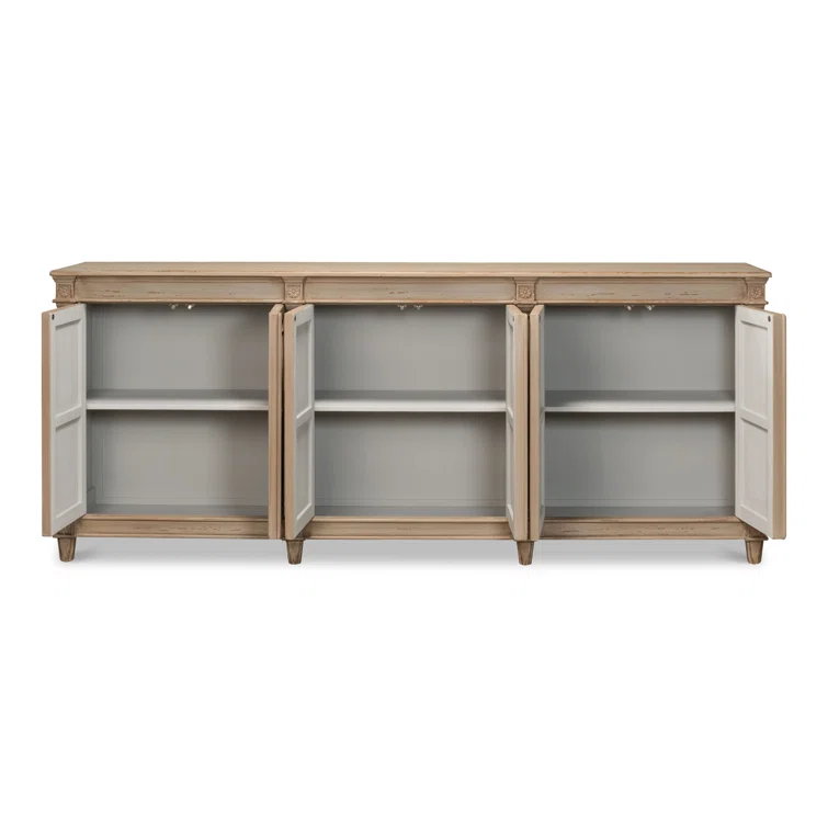 96'' Dark Beige Pine Traditional Sideboard