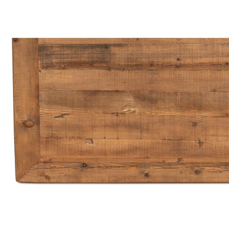 Transitional Chinese-Inspired Square Coffee Table in Reclaimed Pine