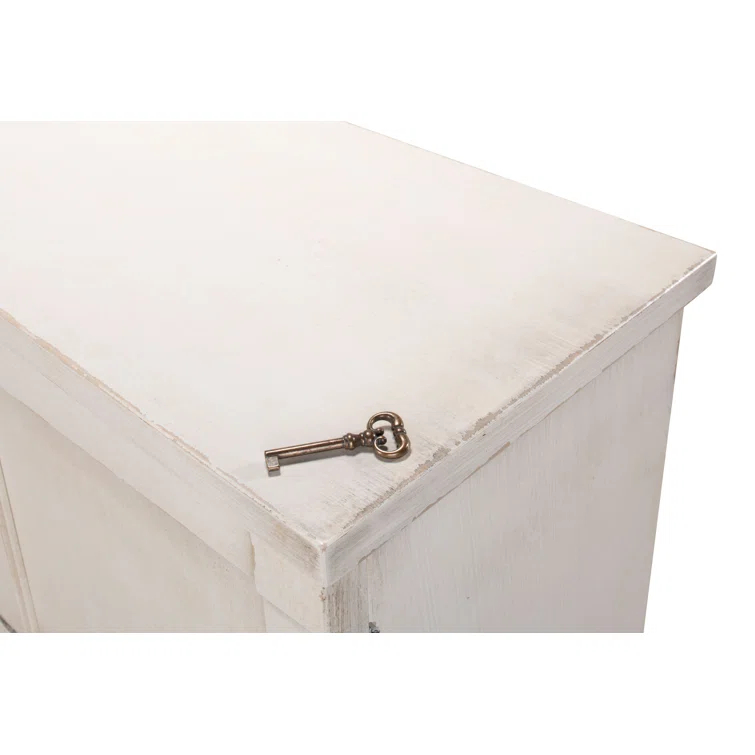 Luciana 112'' White and Gray Wood Buffet with 6 Doors