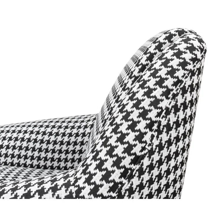 Ziegfeld 32'' Black Linen and Gold-Tone Modern Armchair