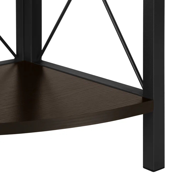 Bookshelf, Bookcase, Etagere, Corner, 4 Tier, 60"H, Office, Bedroom, Metal, Laminate