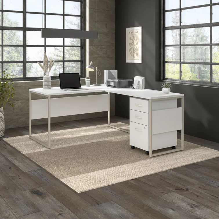 Hybrid L-Shaped Computer Desk Office Set