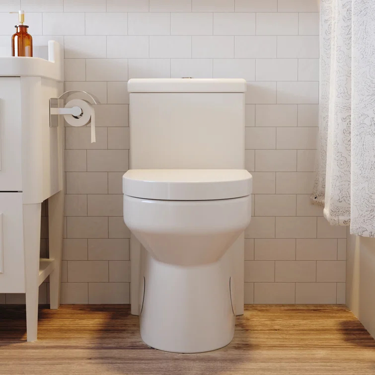 DeerValley Liberty Compact Toilets One-Piece Toilet With High-Efficiency Flush Round Toilet for Space-Saving Floor Mounted (Seat Included)