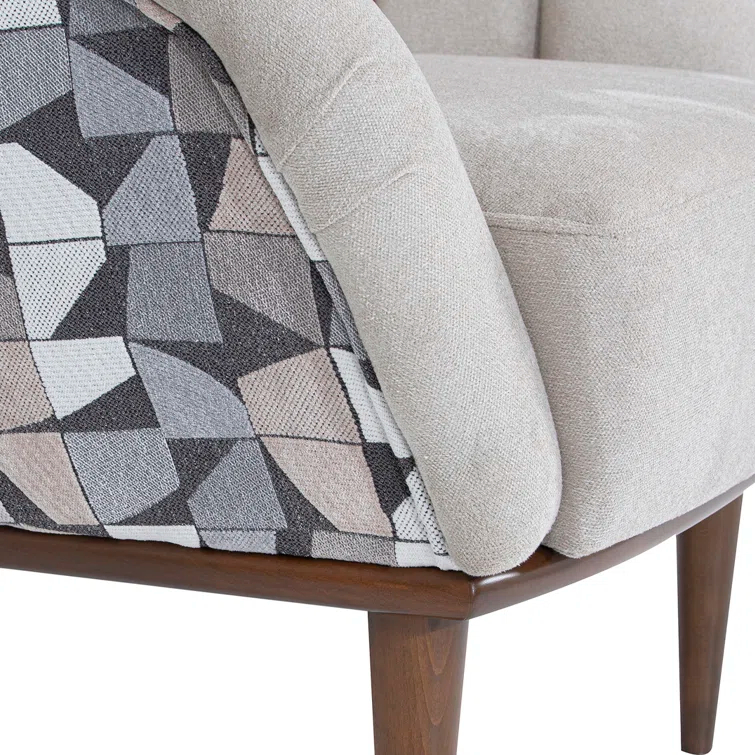 Balboa Chenille Accent Chair - Gray/Warm Walnut