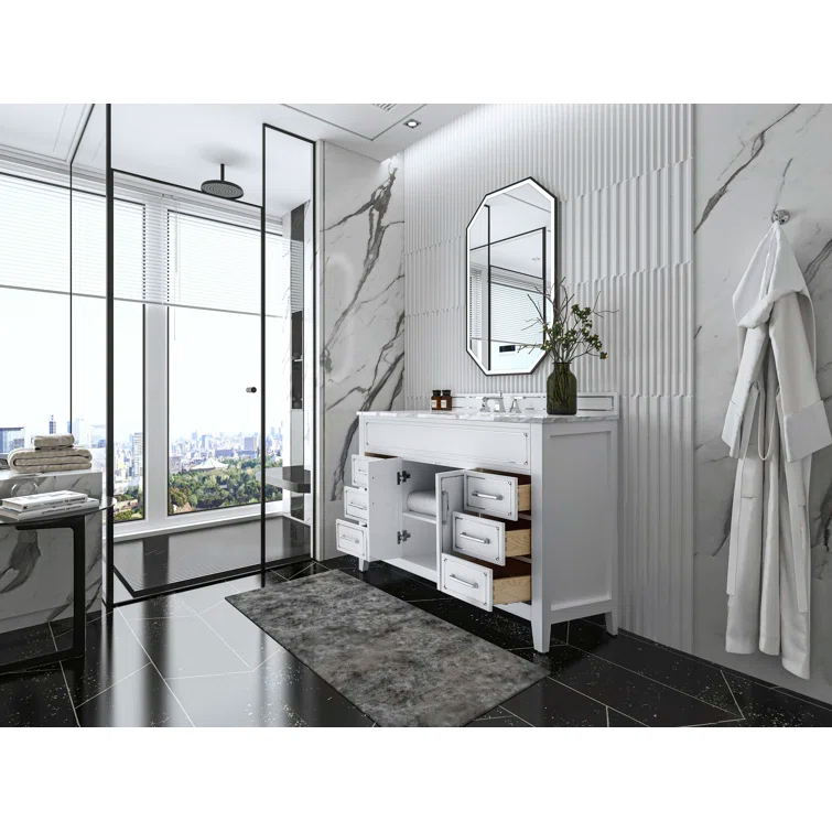 Aspen 48'' Single Bathroom Vanity with Marble Top
