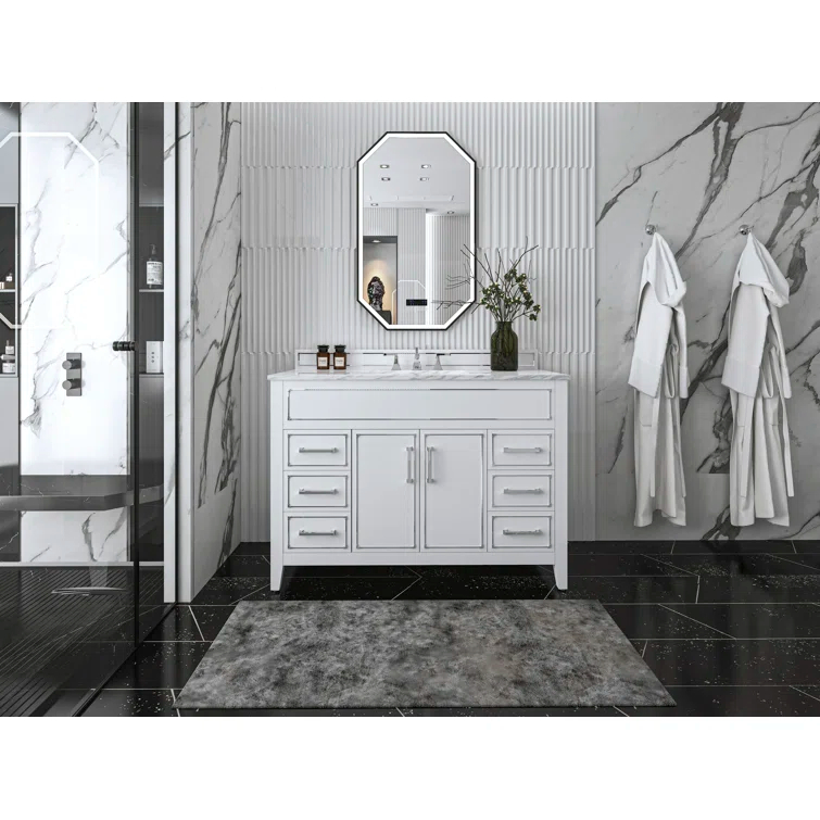 Aspen 48'' Single Bathroom Vanity with Marble Top
