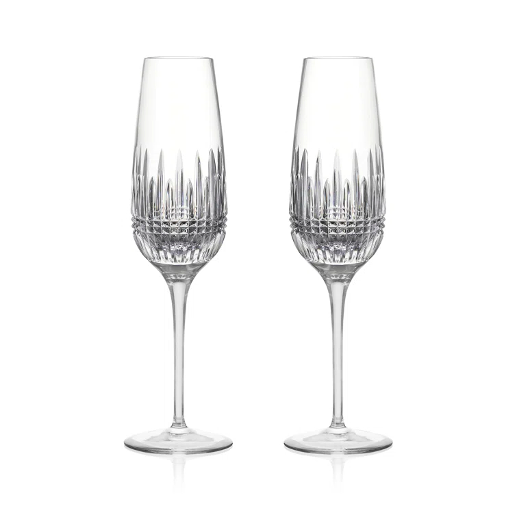 Waterford Lismore Diamond Essence Flute 10.5floz, Pair