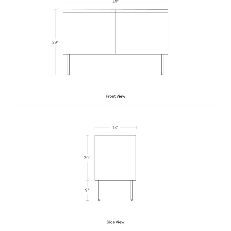 Clad 46'' Solid Wood Sideboard