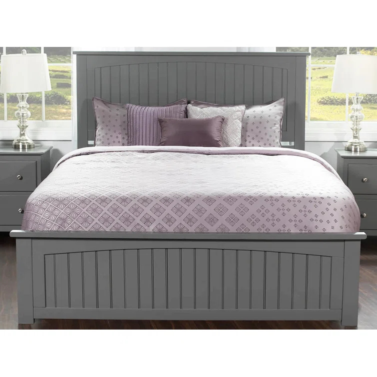 Nantucket Low Profile Solid Wood Platform Bed with Matching Footboard
