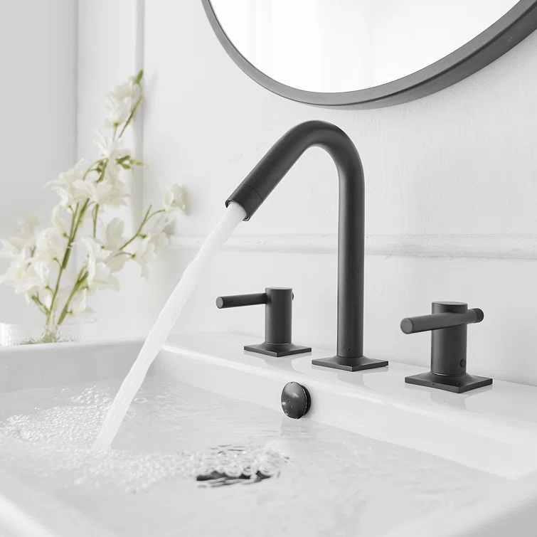 Widespread 2-handle Bathroom Faucet with Drain Assembly