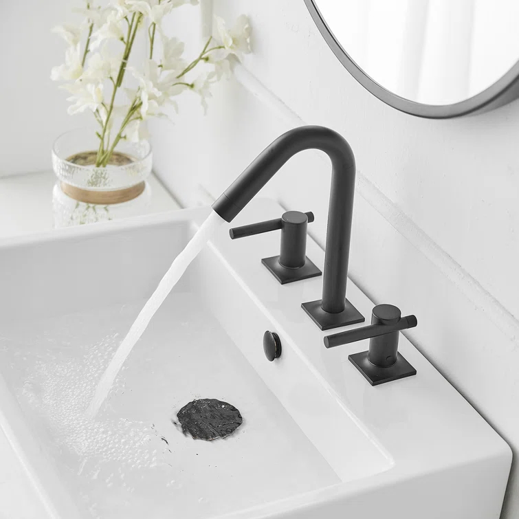 Widespread 2-handle Bathroom Faucet with Drain Assembly