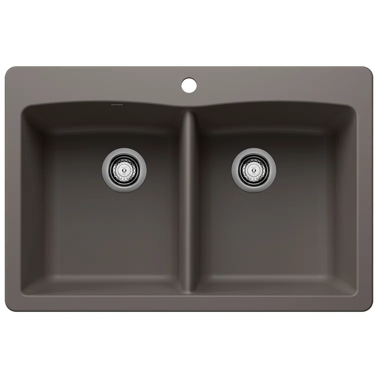 Diamond SILGRANIT 33" L x 22" W Double Bowl Drop-In/Undermount Kitchen Sink