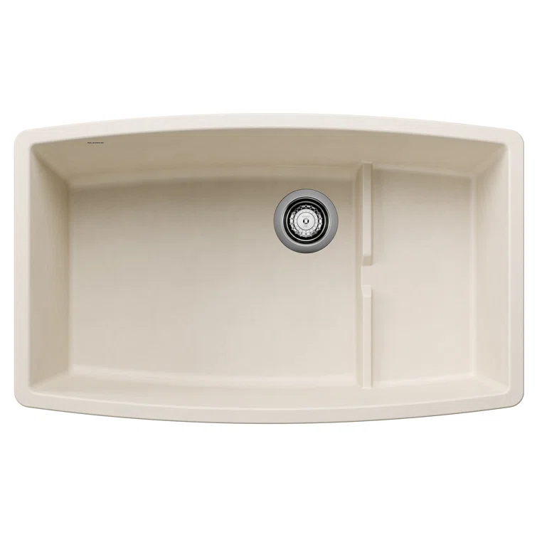 Performa Cascade SILGRANIT 32" L X 20'' W Single Bowl Undermount Kitchen Sink with Colander