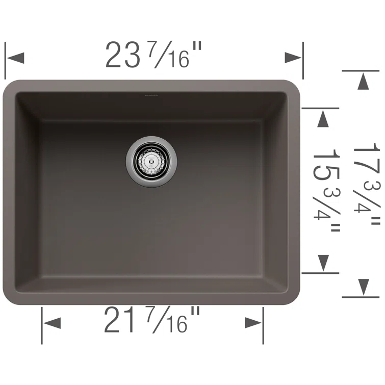 Precis SILGRANIT 24" Single Bowl Undermount Kitchen Sink