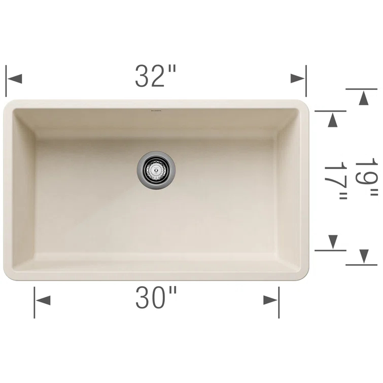 Precis SILGRANIT 32" L X 19" W Super Single Undermount Kitchen SInk