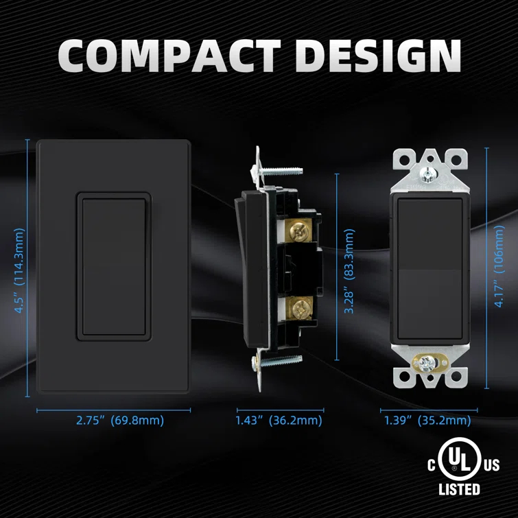 15 Tamper Resistant Single Pole Rocker Light Switch