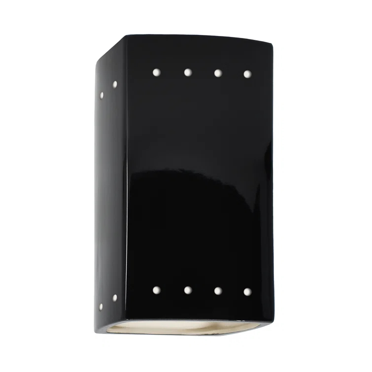 Gloss Black Cylinder Outdoor LED Wall Sconce