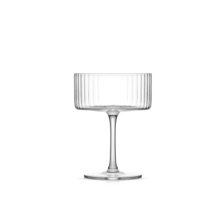 JoyJolt Elle Fluted Coupe Martini Glasses, 10oz (Set of 2)