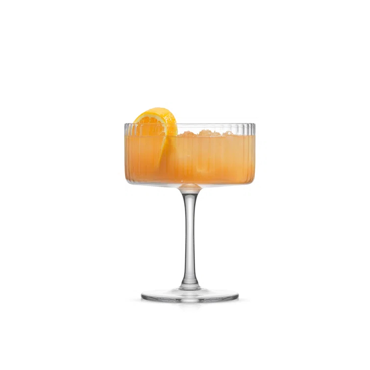 JoyJolt Elle Fluted Coupe Martini Glasses, 10oz (Set of 2)