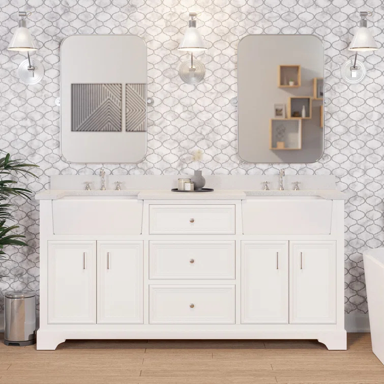 Emiliano 72'' Double Bathroom Vanity with Top