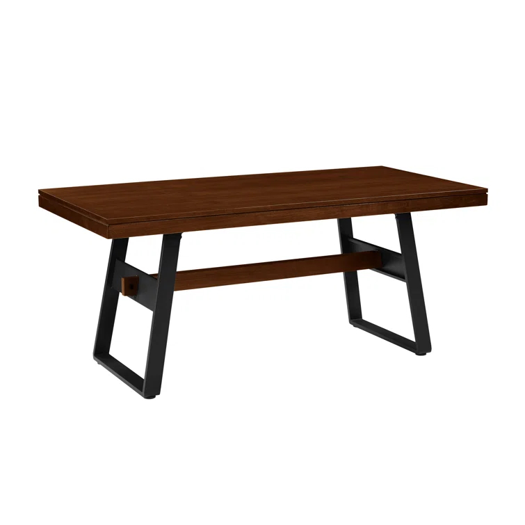 Ash Metal Base Dining Table
