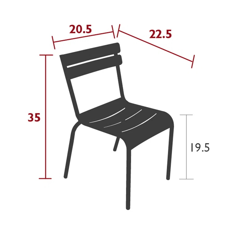 Luxembourg Aluminum/Powder Coated Aluminum Outdoor Stacking Dining Side Chair