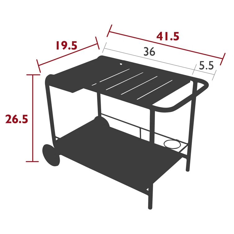 Luxembourg Metal Bar Cart