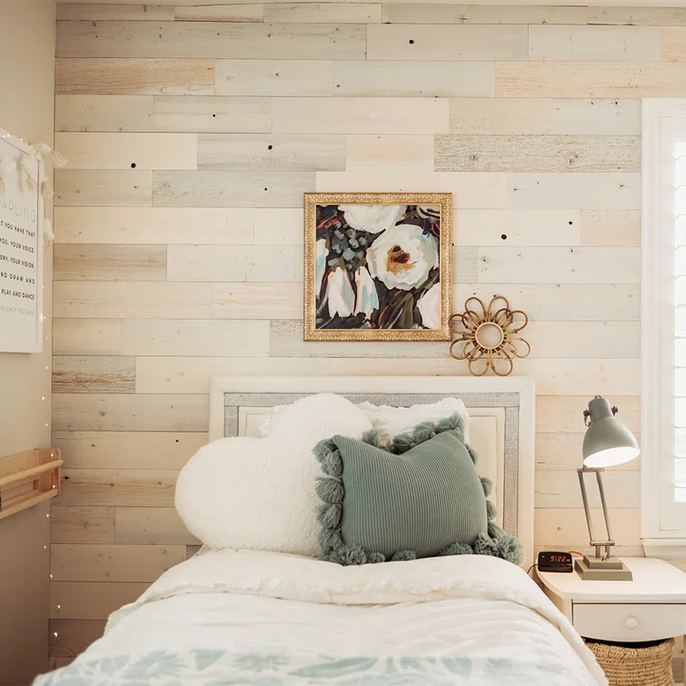 Timberchic River Reclaimed Wooden Wall planks - Simple Peel & Stick Wall Covering Application for DIY Accent Wall & Home Improvement - Modern, Premium Wall Paneling