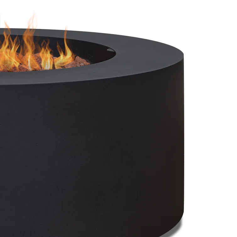 Aegean 36" Round Steel Propane or Natural Gas Fire Pit Table by Real Flame